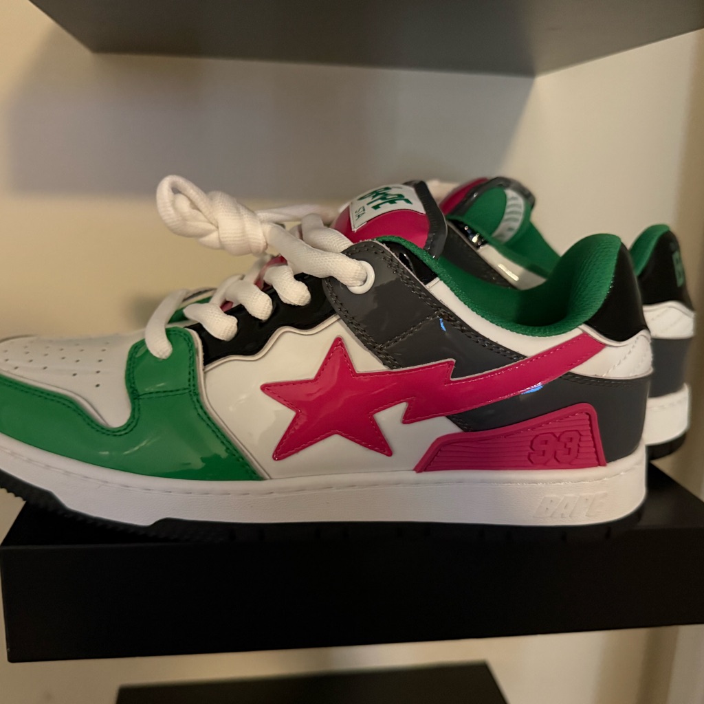 Bape Men's Green, Pink, And Black Sneakers